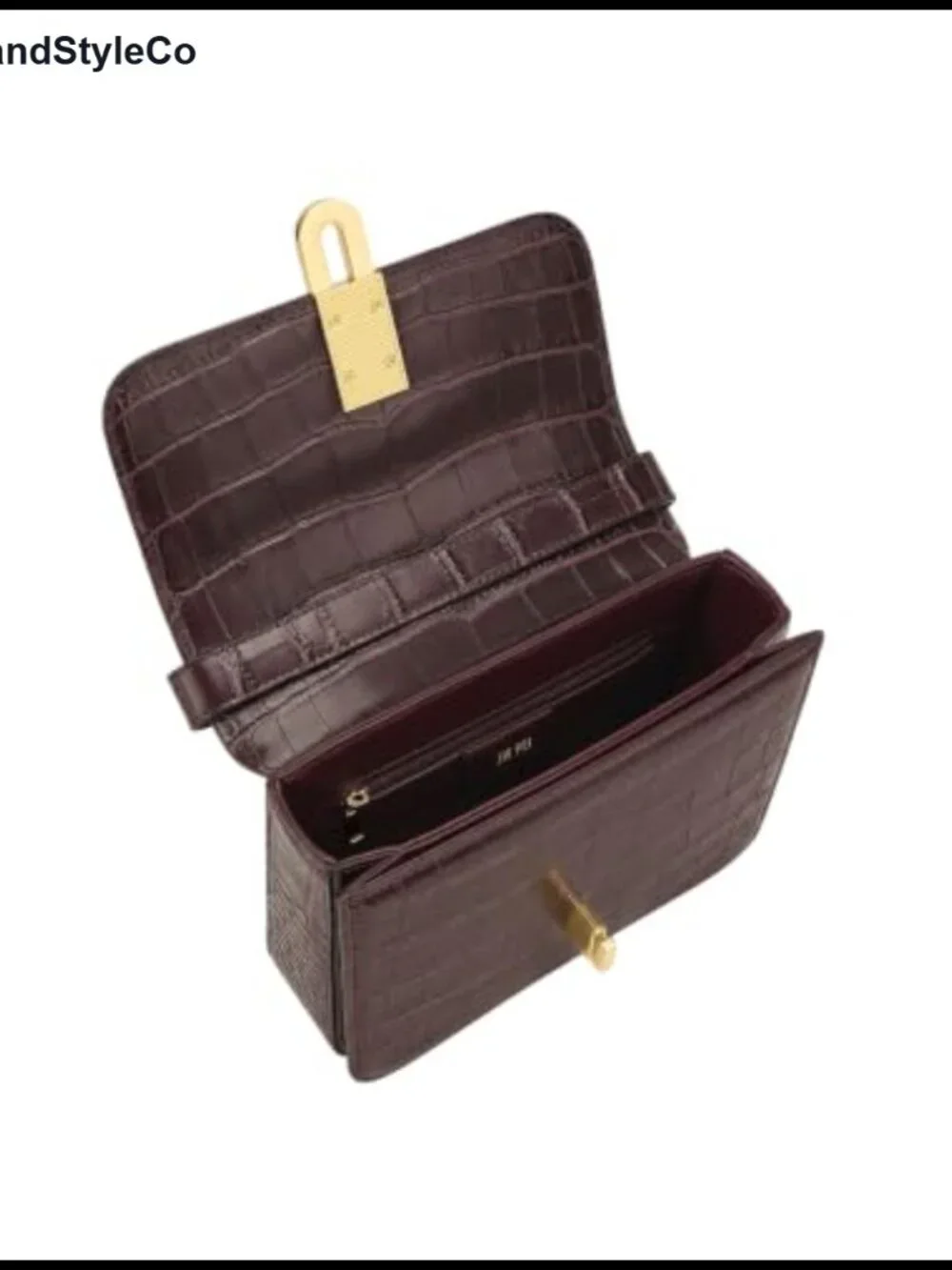 Pebbled Vegan Leather Shoulder Bag with Gold Hardware